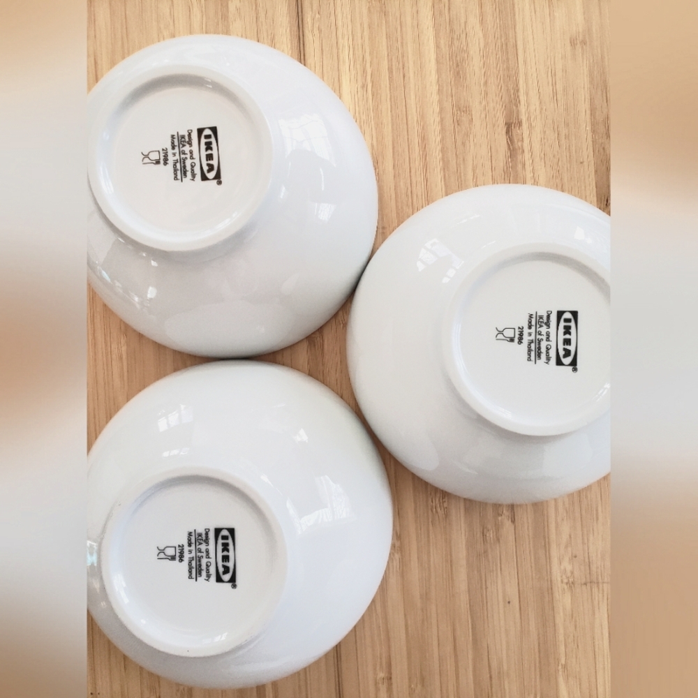 IKEA White Ceramic Bowls Set